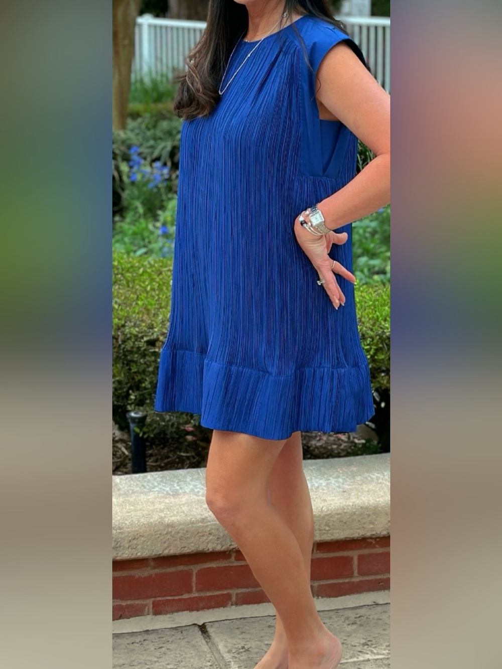 Anthropologie Sapphire Blue Mini Dress